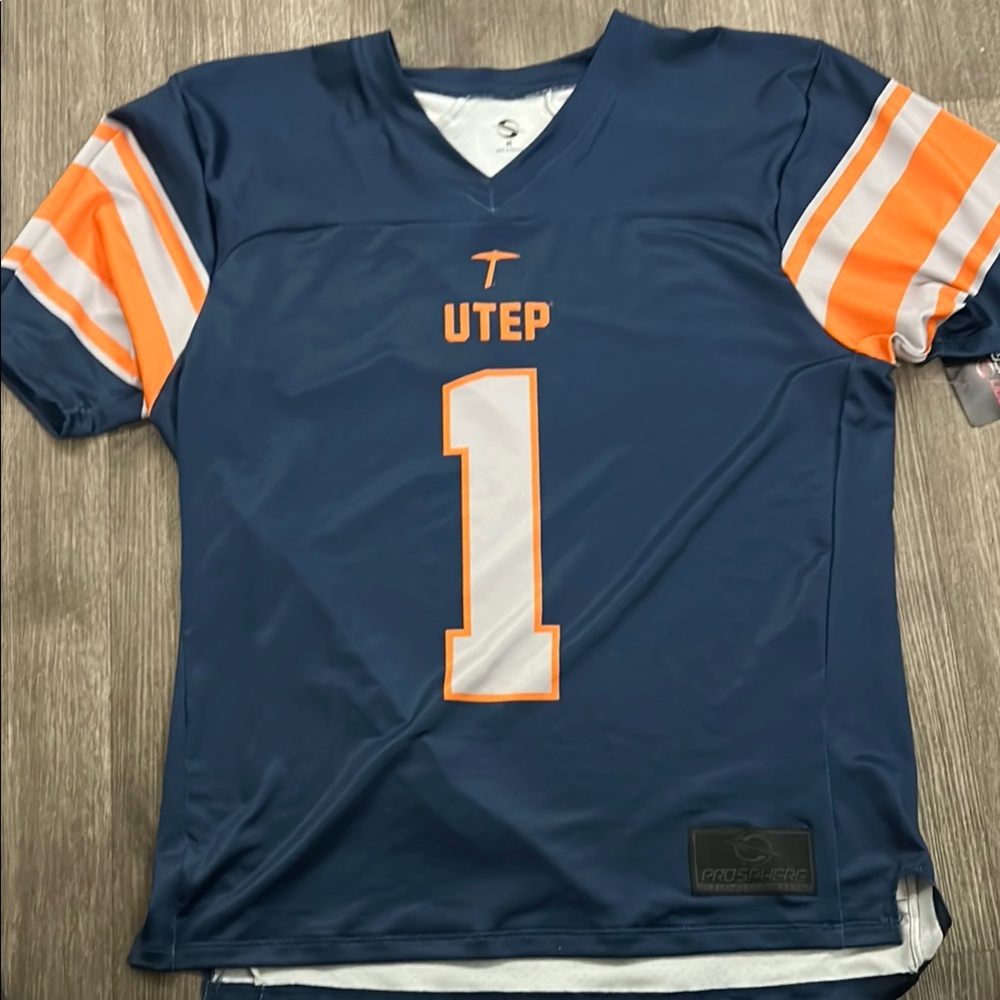 UTEP Blue and Orange Jersey size Medium